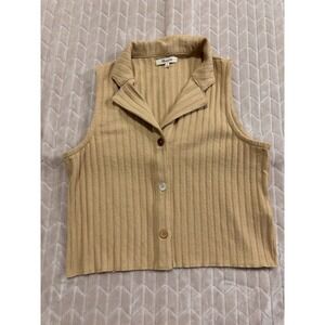 MADEWELL Ribbed Vest Top Sz L Coastal Grandmother Terry Cloth Cottagecore Boho